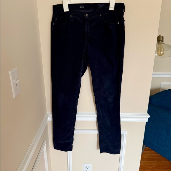 AG Adriano Goldschmied Royal Blue Corduroy The Prima Cigarette Leg Jeans Size 30 - Picture 2 of 6